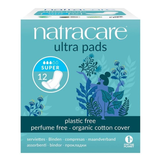 NATRACARE Menstruationsbinden Ultra Super mit Flügeln 12 Stk.