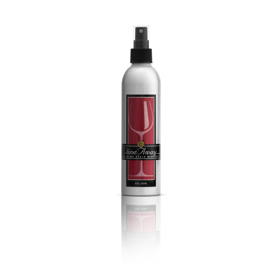 Wine Away Fleckenentferner in einer Flasche aus gebürstetem Aluminium 240 ml