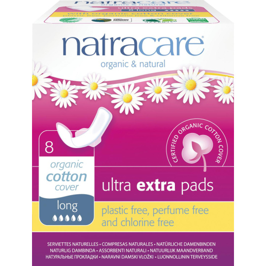NATRACARE Menstruationsbinden Ultra Extra Long mit Flügeln 8 Stk.