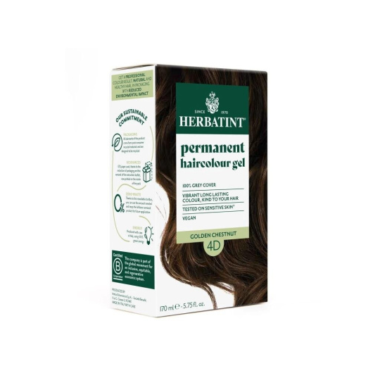 Herbatint Permanente Haarfarbe Goldene Kastanie 4D