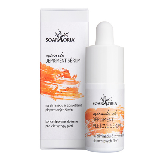 Soaphoria Miracle Depigment Serum zur Eliminierung und Aufhellung von Pigmentflecken für alle Hauttypen Soaphoria Miracle Depigment Serum zur Eliminierung und Aufhellung von Pigmentflecken für alle Hauttypen