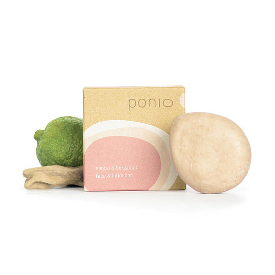 PONIO Reinigungsmittel Face und Intim Bar Sandelholz und Bergamotte 50 g Ablaufdatum 18.6.2026