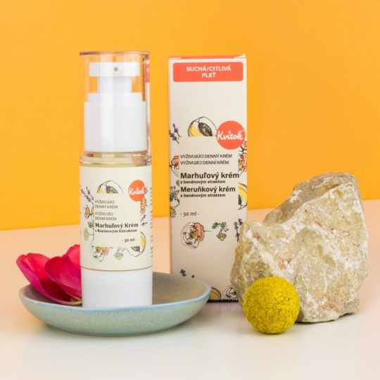 Kvitok Aprikosencreme mit Bananenextrakt für trockene/empfindliche Haut 30 ml