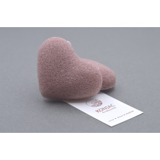 KONJAC Schwamm mit französischem rotem Ton Herz 1 Stk.