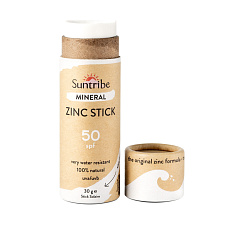 Suntribe Zink-Sonnencreme Stick SPF 50 Weiß 30 g
